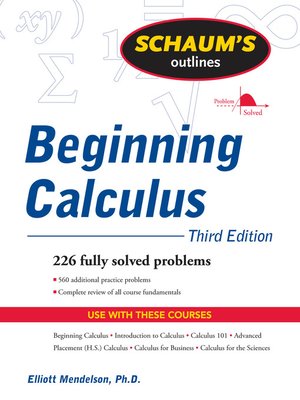 cover image of Schaum's Outline of Beginning Calculus